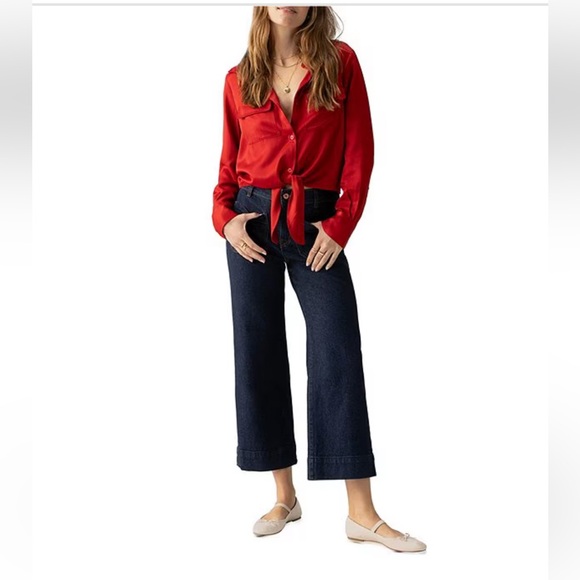 Sanctuary The Marine Denim Wide Leg Cropped Jeans NWT! - Picture 14 of 15